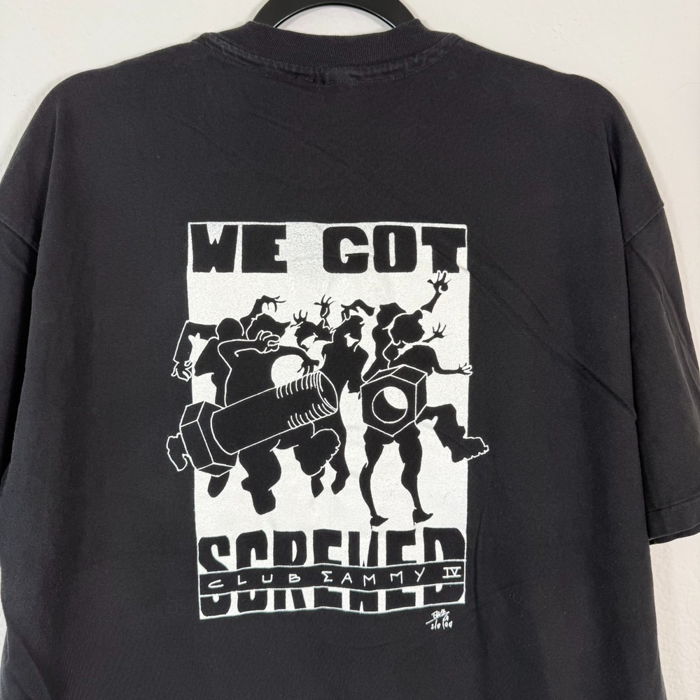 Hanes Beefy-T Graphic Tee Men XL Black We Got Screwed Club Sammy IV Vintage